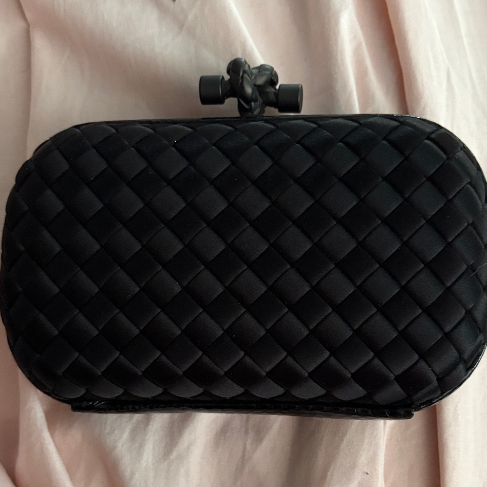 Bottega Veneta Black Woven Wristlet